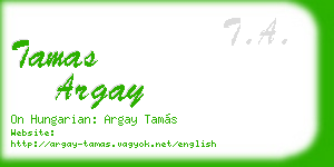tamas argay business card