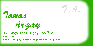 tamas argay business card